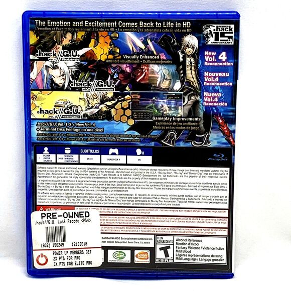 PS4 Hack GU Last Recode Sony PlayStation 4 Video Game .hack G.U. Rated Teen - Picture 2 of 4
